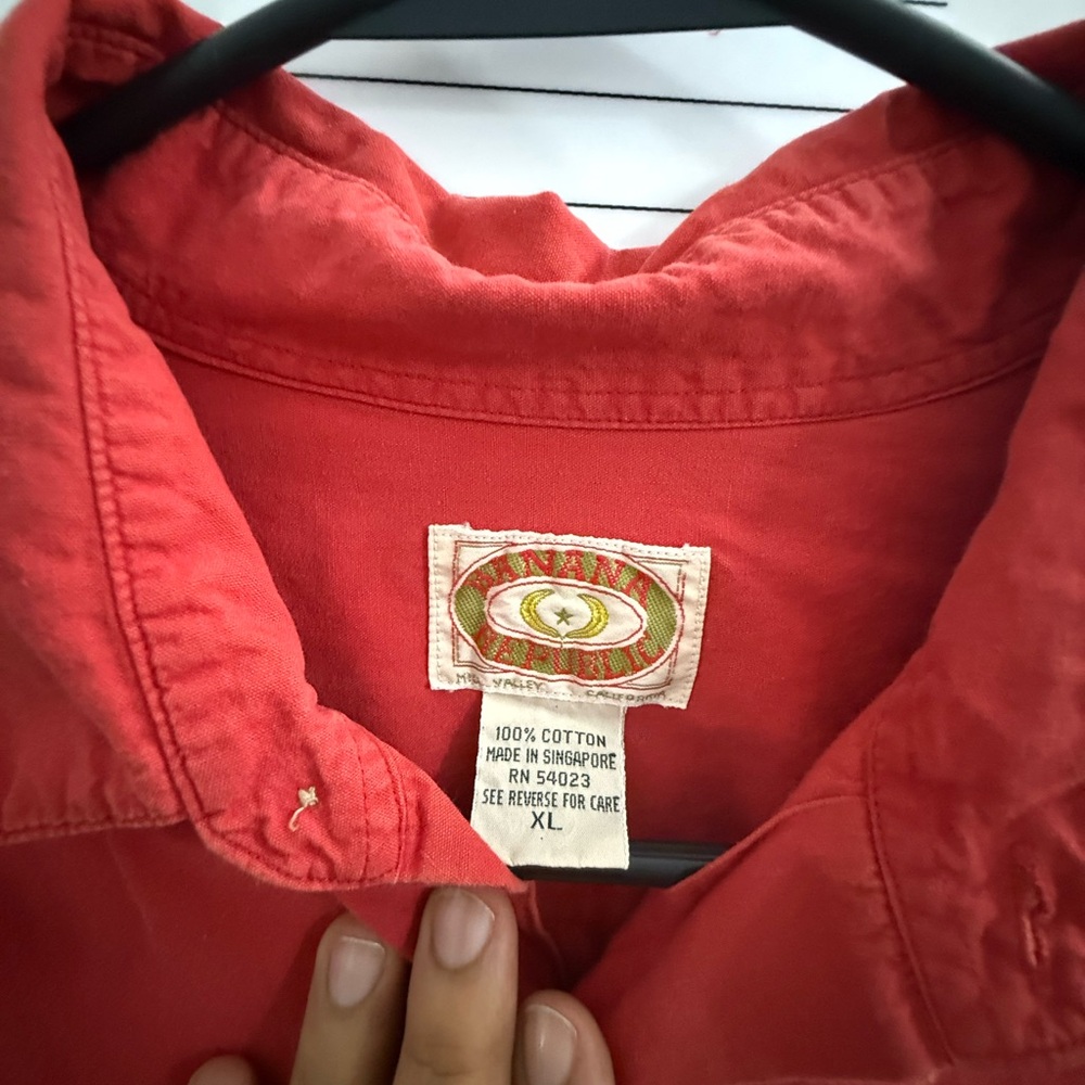 Banana Republic Vibrant Red Cotton Shirt XL